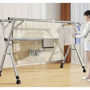 Foldable Metal Clothes Rack – Portable Garment & Clothes Hanger