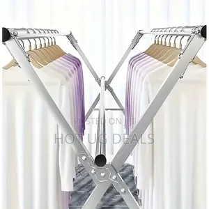Foldable Metal Clothes Rack – Portable Garment & Clothes Hanger