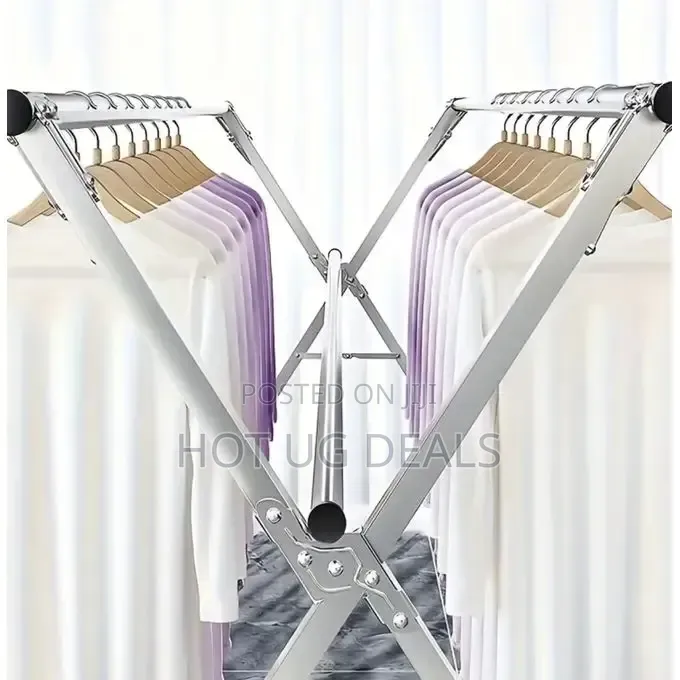 Foldable Metal Clothes Rack – Portable Garment & Clothes Hanger