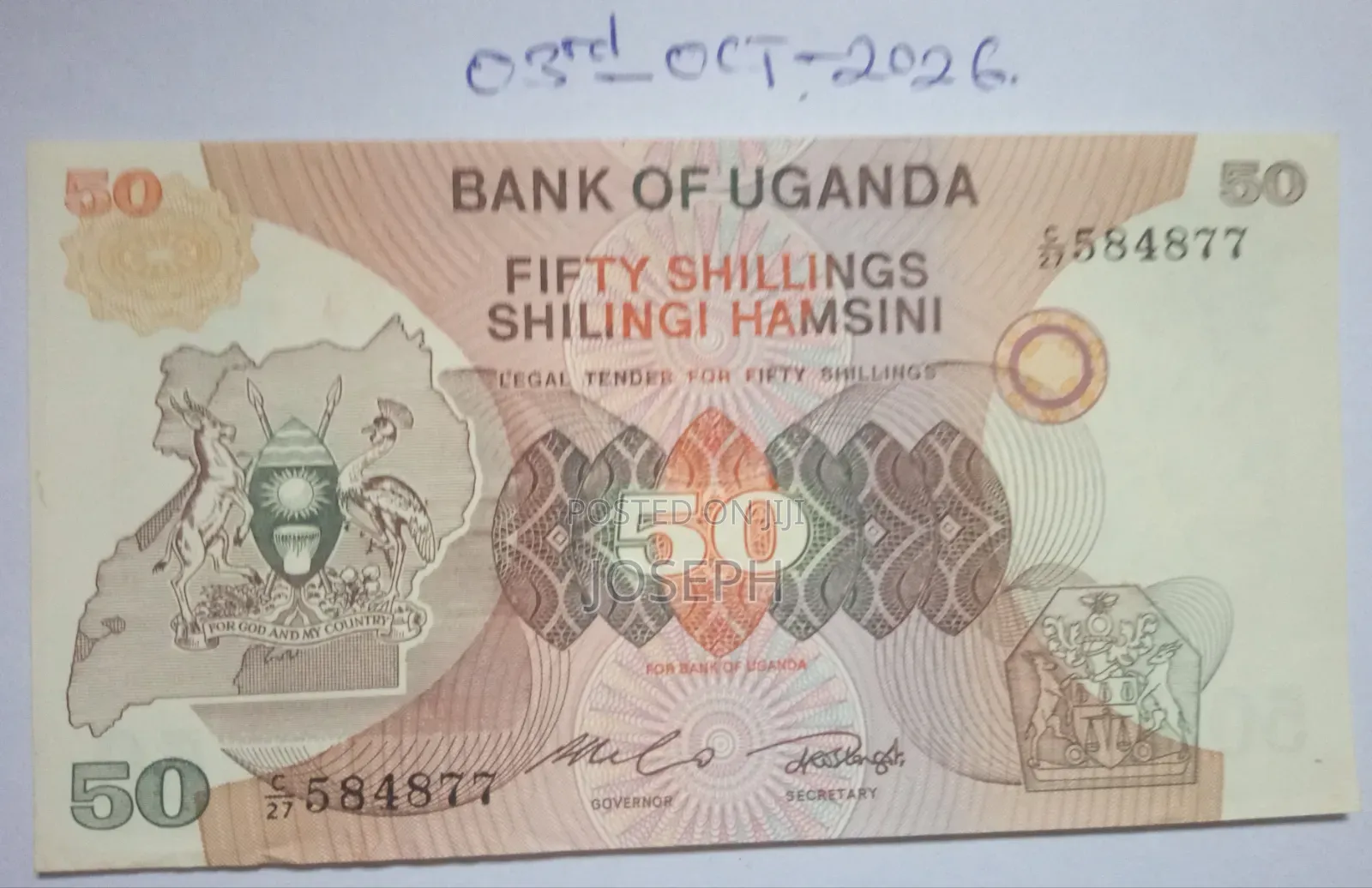 Bank of Uganda Bank Note - P18a-50 Shillings
