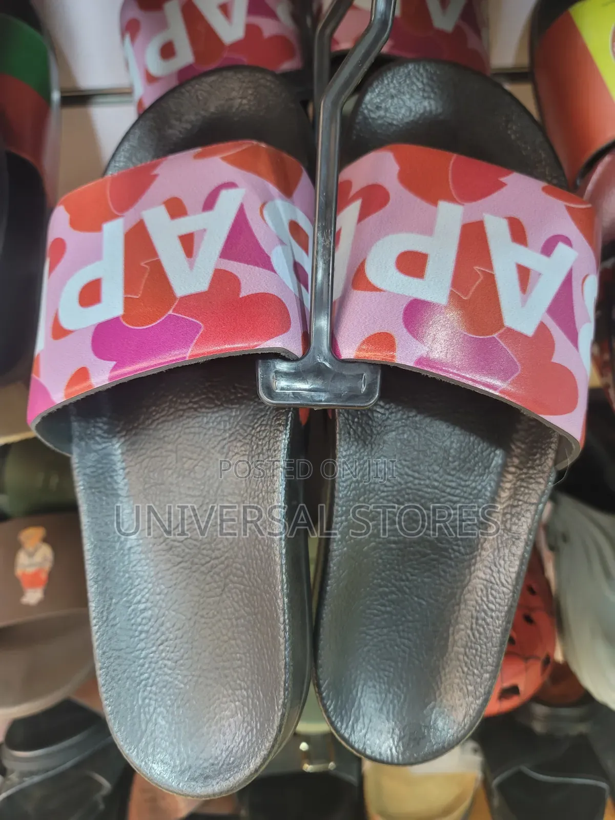 Bathing Ape (BAPE) ABC Camo Pink Slide Sandals.