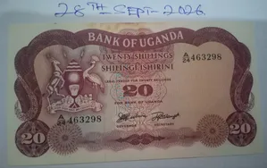 Bank of Uganda- P3a - 20 Shillings Bank Note