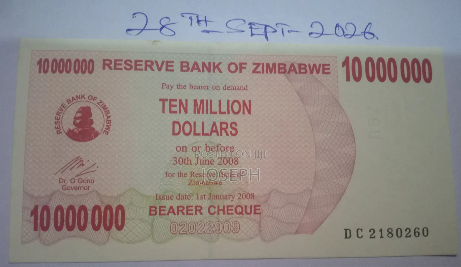 Commemorative Zimbabwe-- P55 - Ten Million Bank Note