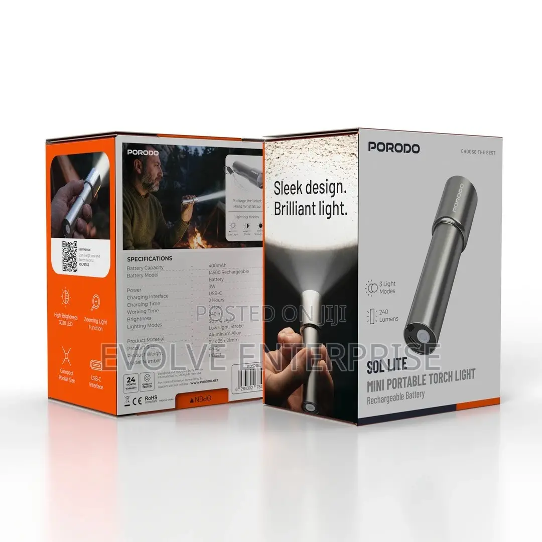 Porodo Mini Torch Light 240lm Brightness