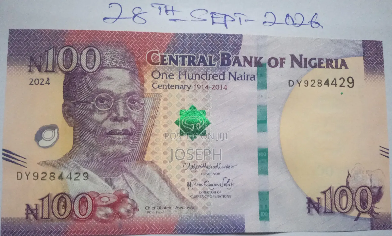 Commemorative Nigeria-- P41a.1 - 100 Naira Bank Note