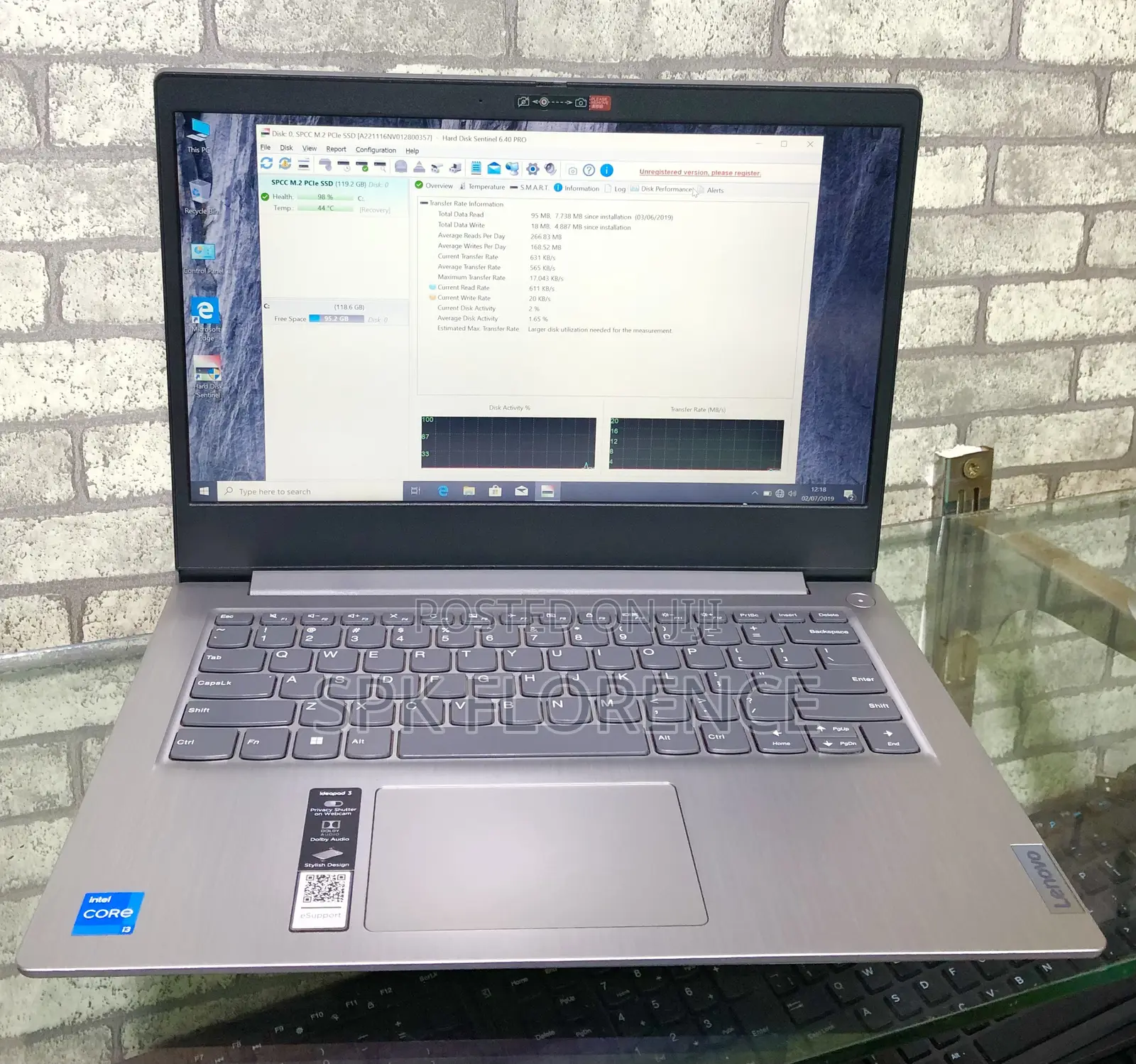 Laptop Lenovo Ideapad 3-14IIL05 8GB Intel Core i3 HDD+SSD 128GB