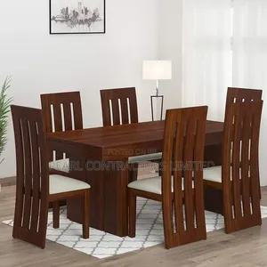 Dining Sets/Curved 6 Seaters Rectangular Wooden Dinings