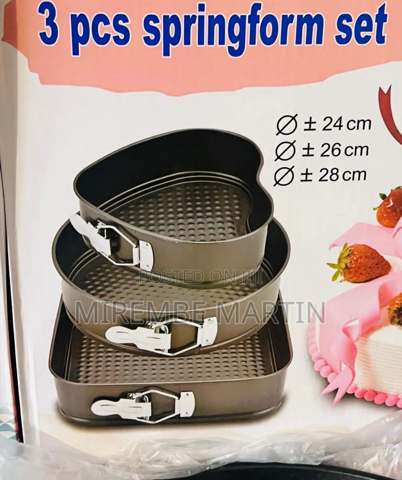 3-Piece Non-Stick Springform Cake Pan Set Featuring