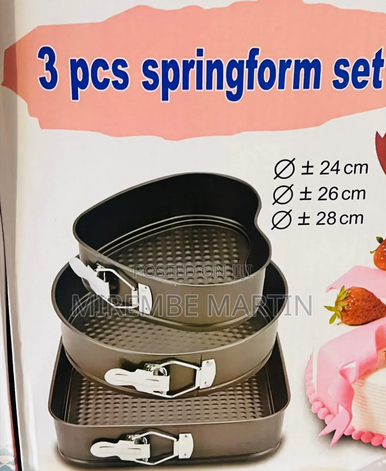 3-Piece Non-Stick Springform Cake Pan Set Featuring