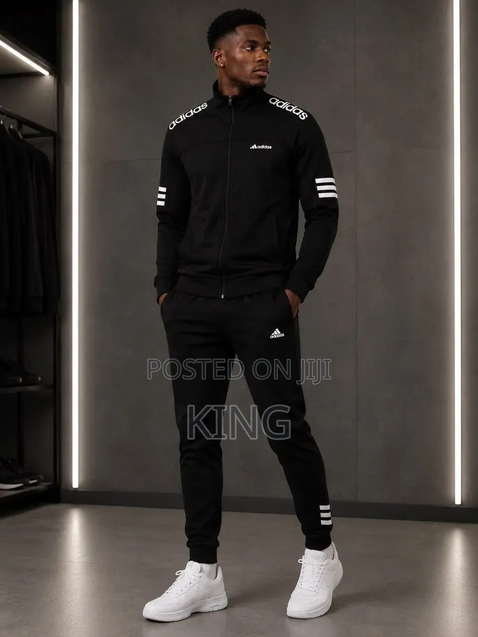 Classic Adidas Essentials 3- Stripes Tracksuit