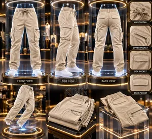 Casual Multi- Pocket Cargo Pants in Beige, White, Olive Green