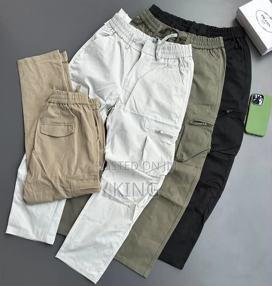 Casual Multi- Pocket Cargo Pants in Beige, White, Olive Green