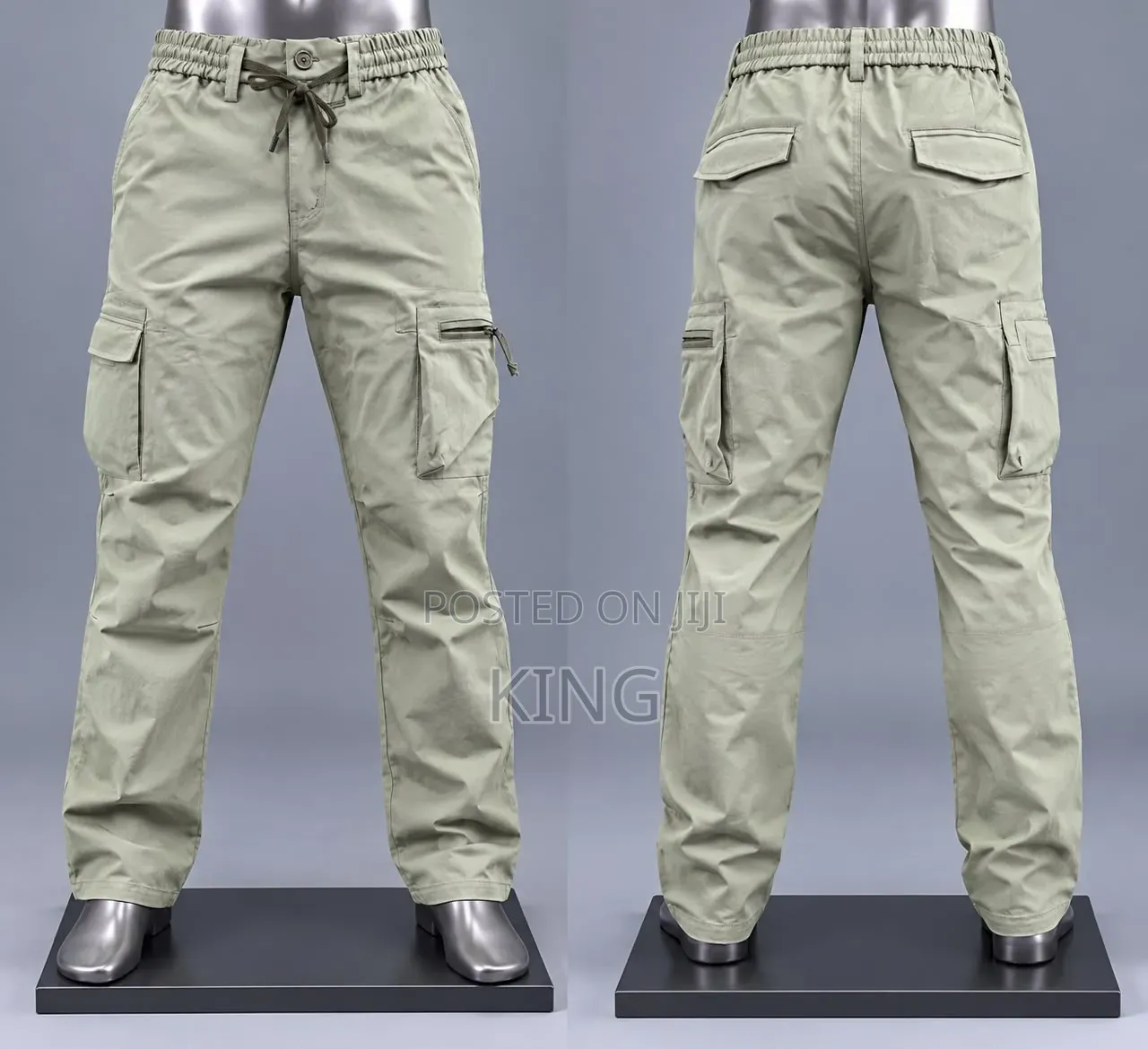 Casual Multi- Pocket Cargo Pants in Beige, White, Olive Green