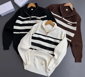 Stripes Half Zip/Quarter Zip Sweater.