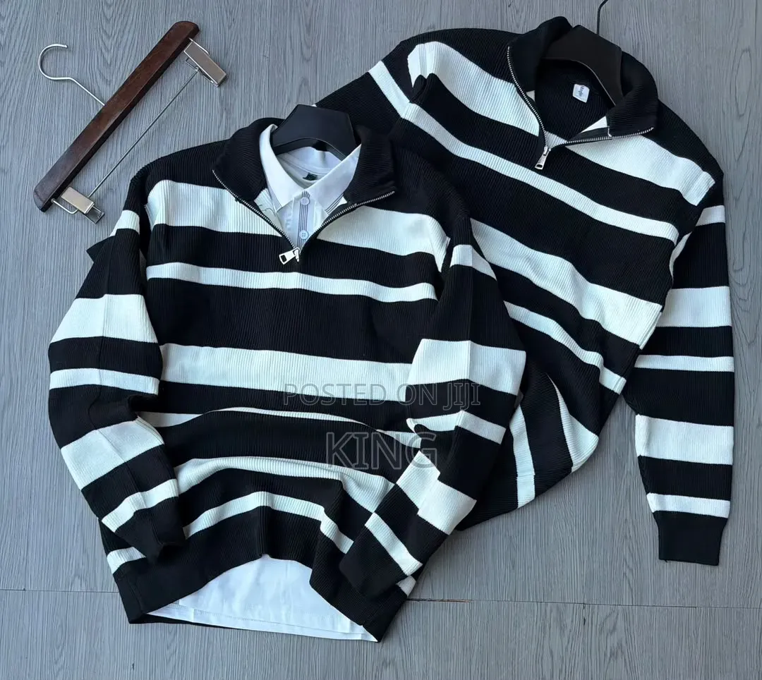 Stripes Half Zip/Quarter Zip Sweater.