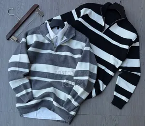 Stripes Half Zip/Quarter Zip Sweater.