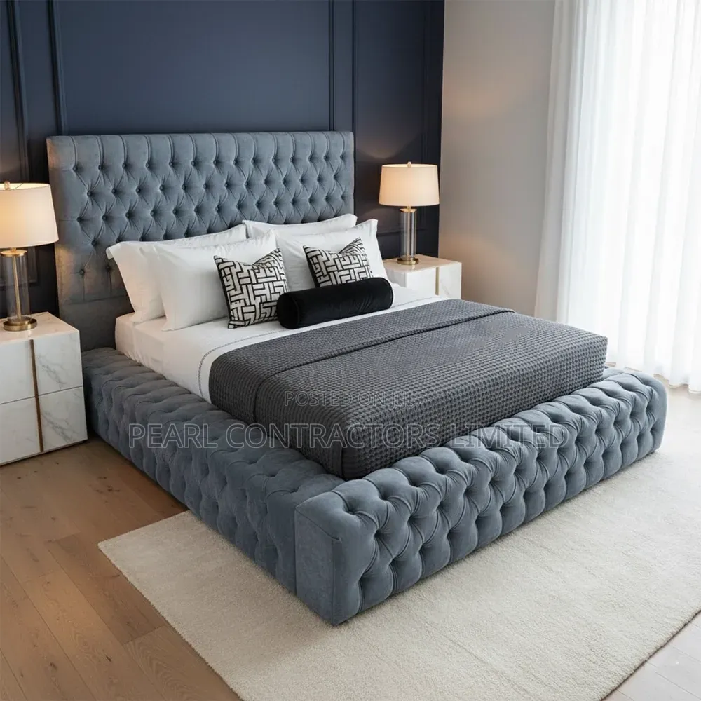 Beds/Fully Tufted Bed With Side Drawers.