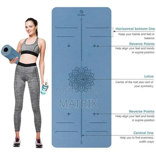 Yoga Mat Non Slip TPE Thick Yoga Mat With Alignment Mark