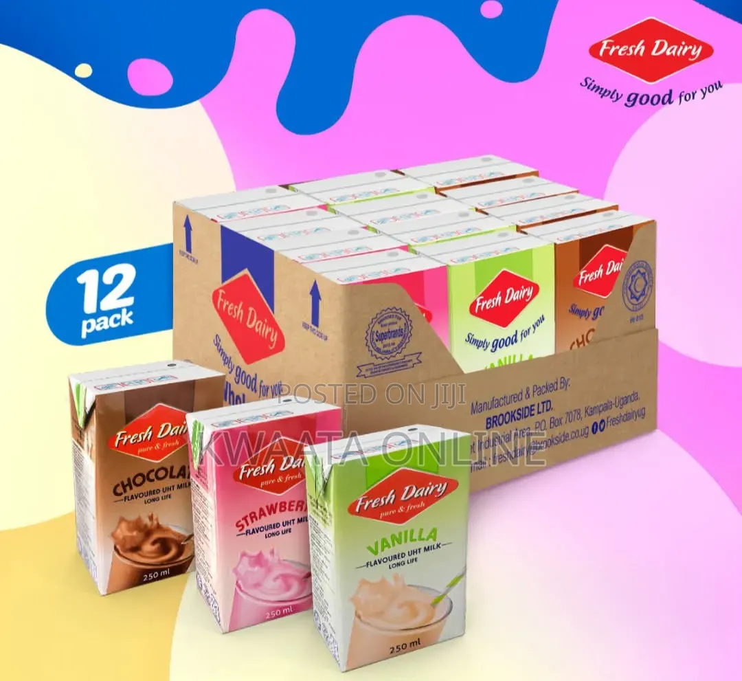 12 PC Fresh Dairy Flavoured UHT Milk – 250ml Each
