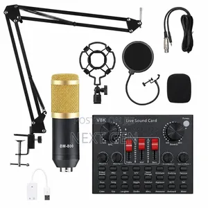 BM-800 Condenser Microphone Bundle With a V8K Live Sound Card.