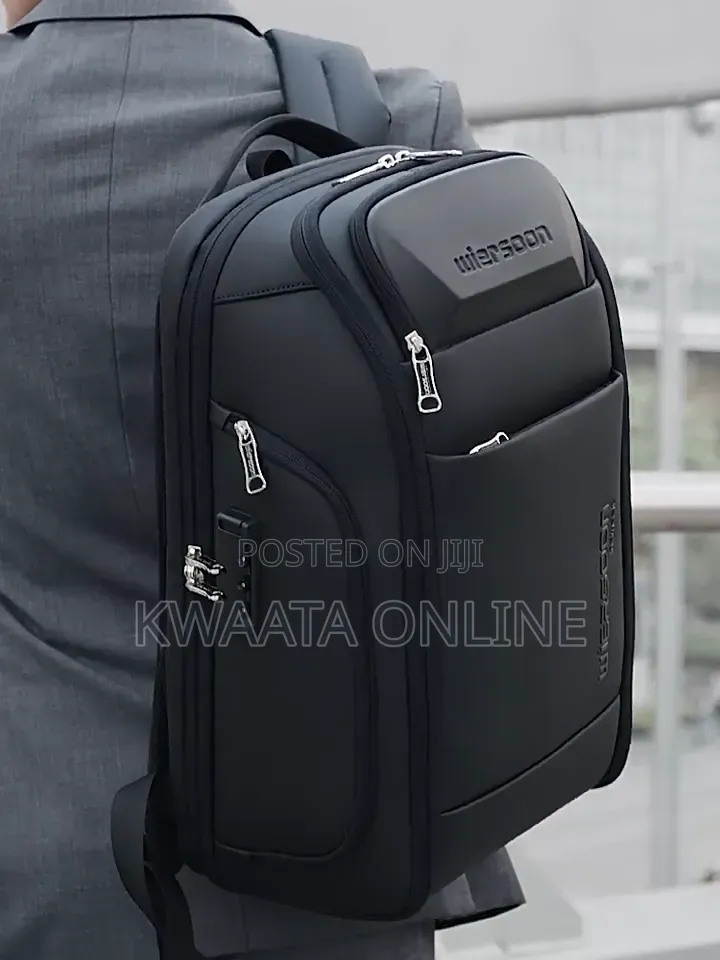 Wiersoon Business Backpack Waterproof Password Anti-Theft Laptop Bag