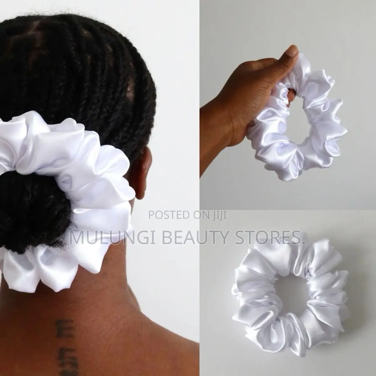 Vibrant, Rainbow-Colored Satin Scrunchies Hairstyle