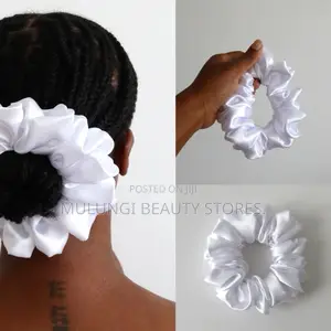 Vibrant, Rainbow-Colored Satin Scrunchies Hairstyle