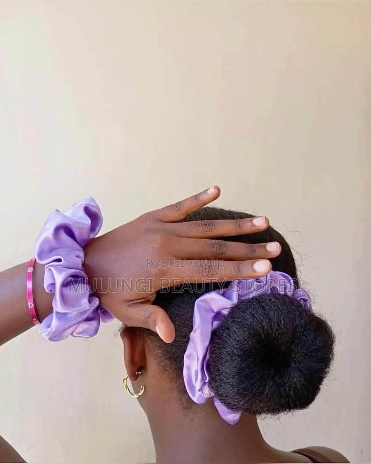 Vibrant, Rainbow-Colored Satin Scrunchies Hairstyle