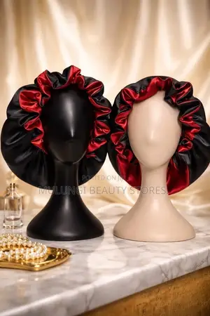 Satin Bonnets With Ruffled, Reversible