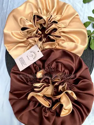 Satin Bonnets With Ruffled, Reversible