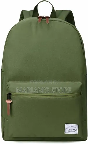Green Canvas-Style Casual Backpack