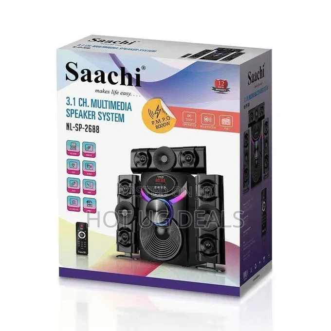 Saachi 3.1CH Multimedia Speaker System With Subwoofer – Black