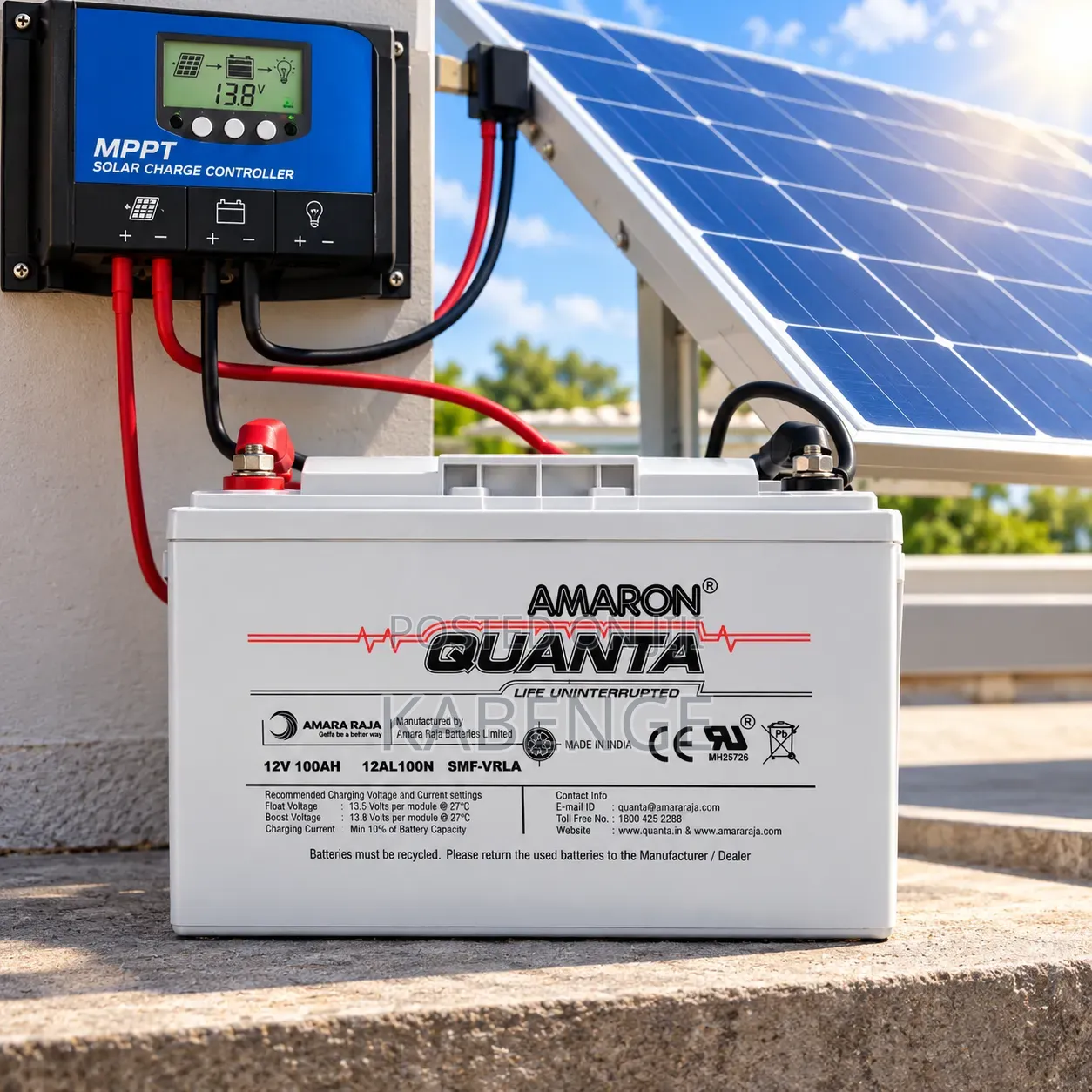 Amaron Quanta 12al100n 12v 100ah SMF-Vrla Maintenance-Free Battery