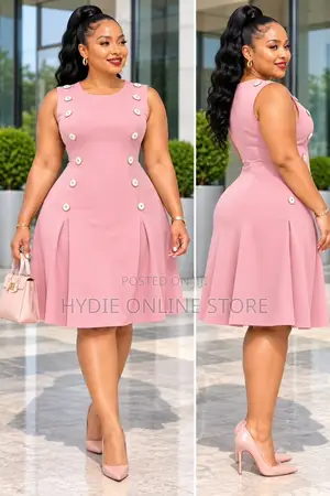 Short Round Dress (Golden Button)