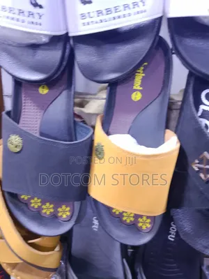 Pair of Leather Slip-on Sandals