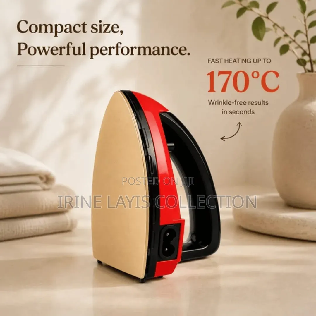 Compact Mini Iron (Model v-8), a Palm-Sized Portable Travel Iron.