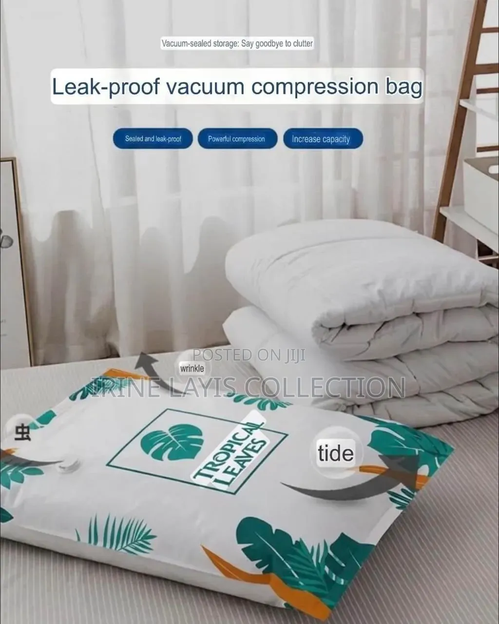 10pc Vacuum Compression Bags for Space-Saving Storage of Cloth/Bedding