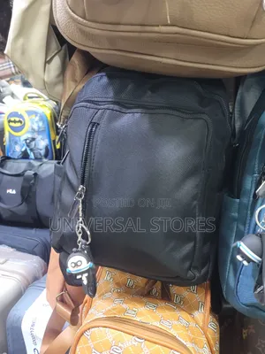Black Multi-Pocket Oxford and Nylon Crossbody/Sling Bag