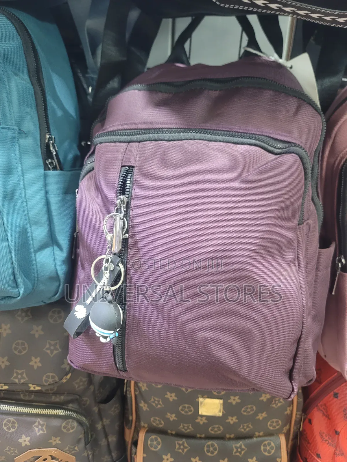 Purple, Multi-Compartment Casual Backpack