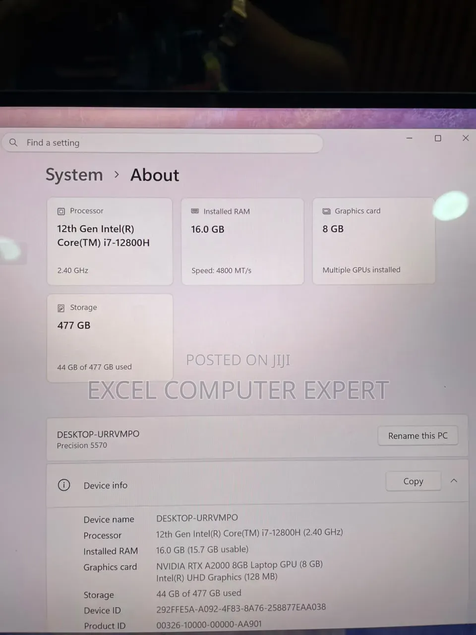 New Laptop Dell Precision 5570 16GB Intel Core i7 SSD 512GB