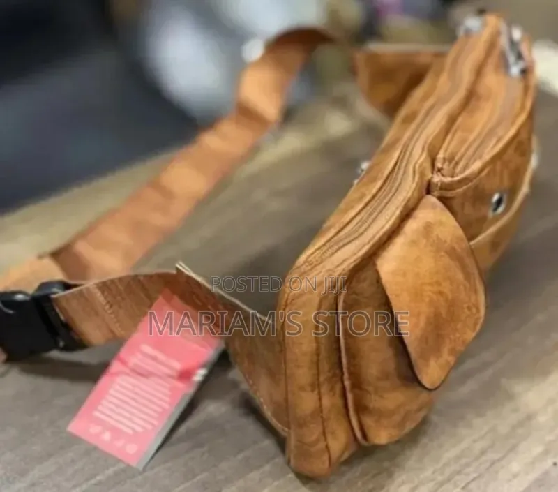 Multi-Pocket Faux Leather Waist Chest Bag