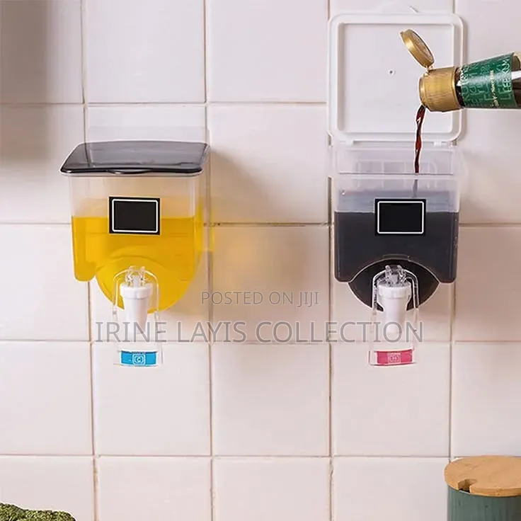 Wall Mounted Oil Sauce Vinegar Seasoning Storage Bottle Dispenser.