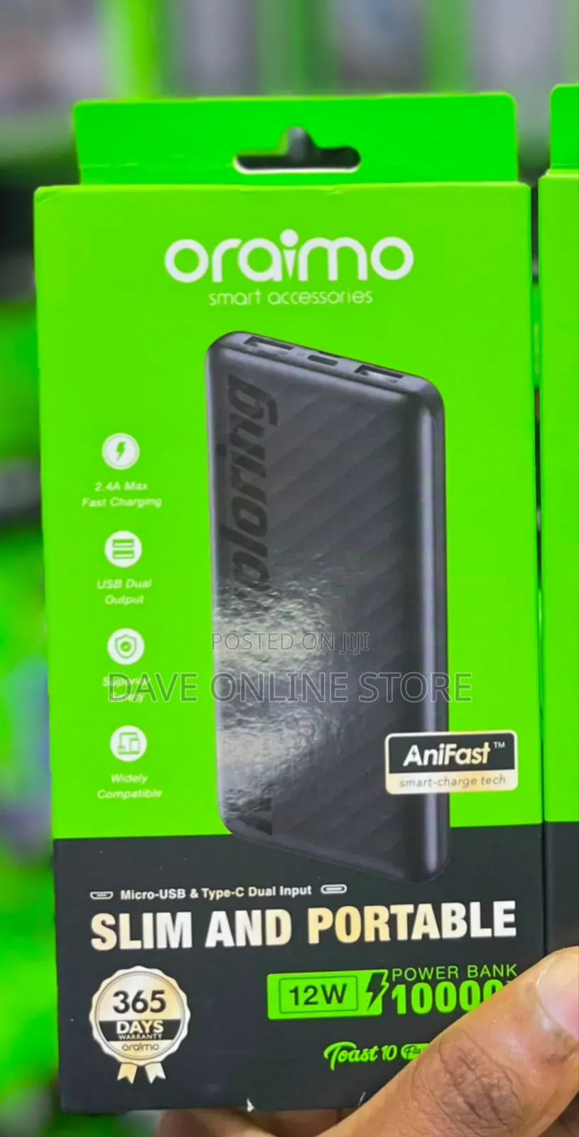 Oraimo Toast 10 (OPB-P118D) 10000mAh Power Bank