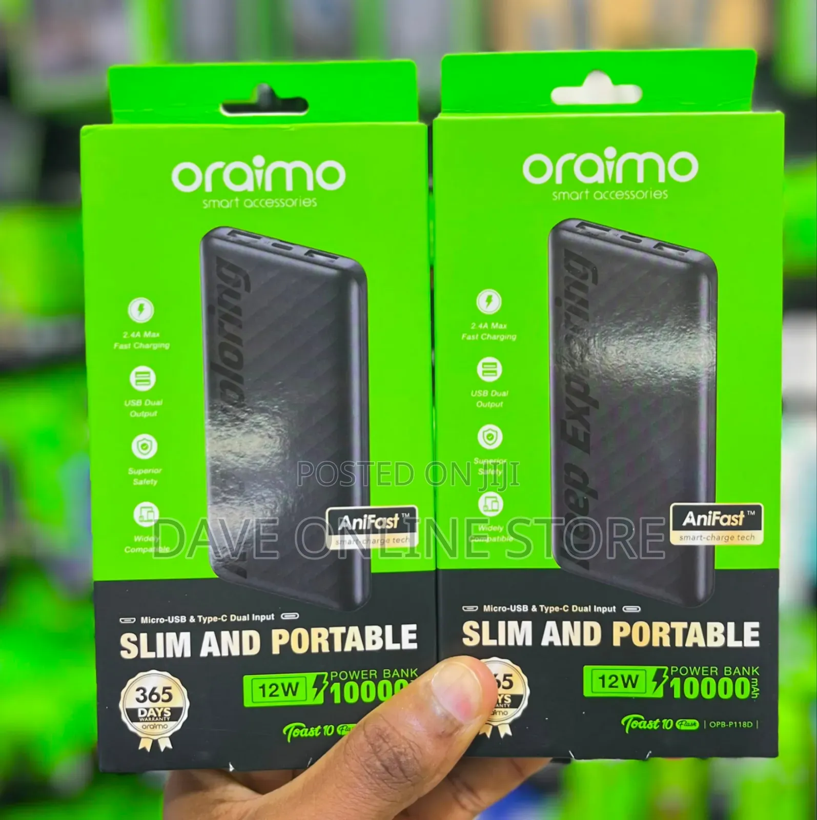 Oraimo Toast 10 (OPB-P118D) 10000mAh Power Bank