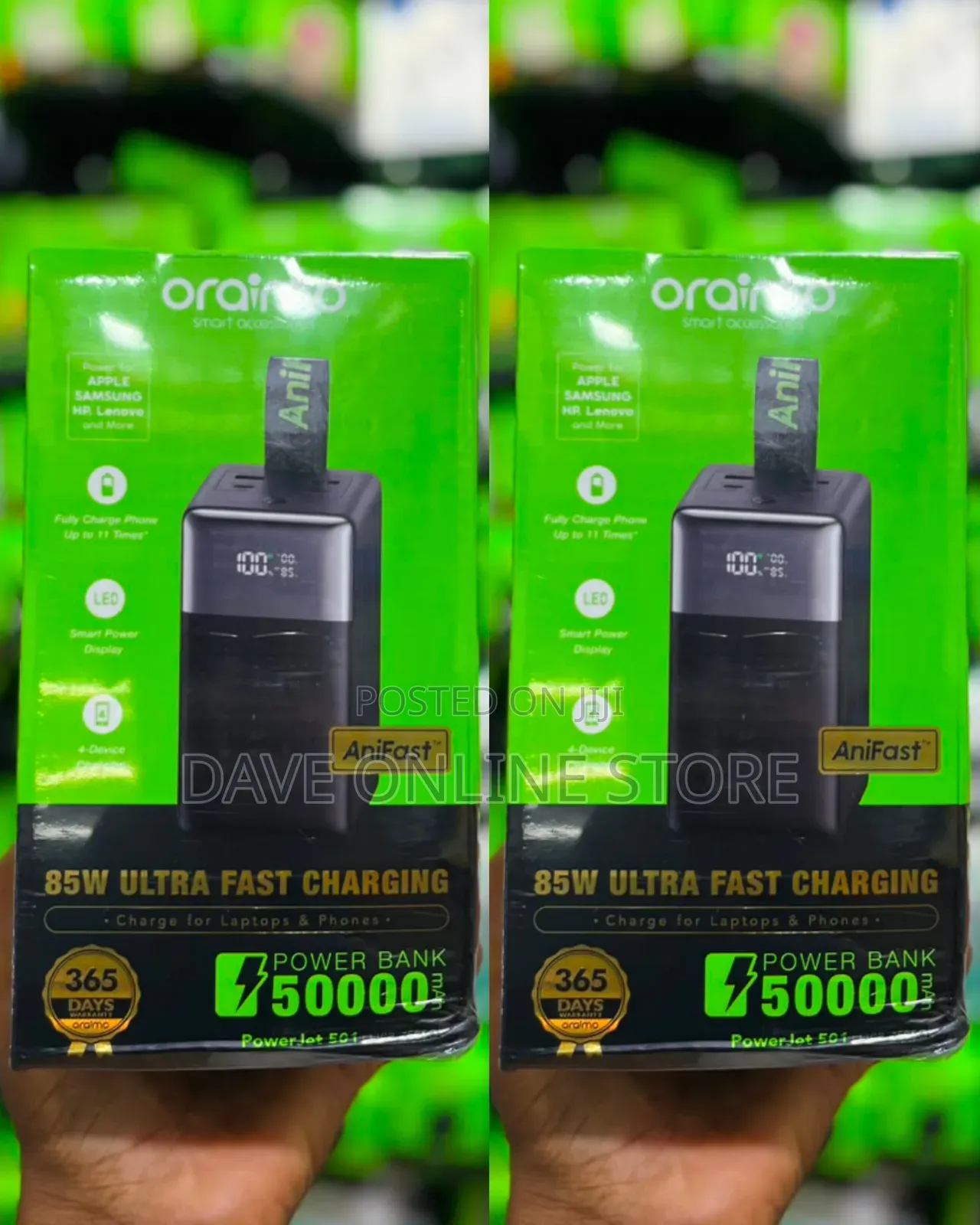 Oraimo PowerJet 501 50,000mAh 85W Ultra-Fast Charging Power Bank.