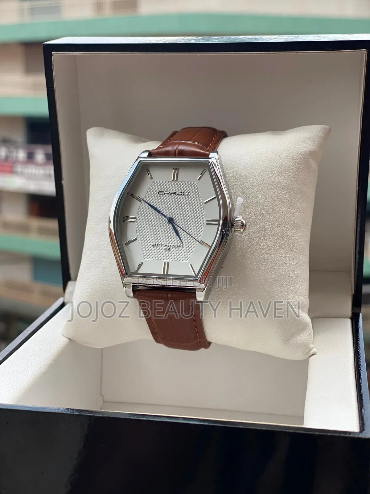 Geometric Barrel-Shaped Dial Watch
