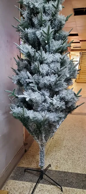 7ft Snow White Christmas Trees With Ornament Decorations