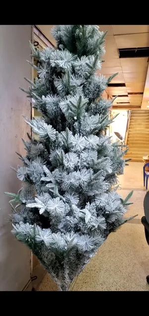 7ft Snow White Christmas Trees With Ornament Decorations
