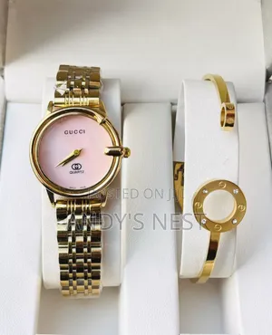 Gucci All Golden Watch for Ladies With a Bangle
