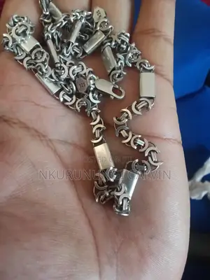 Men's Solid 925 Sterling Silver Byzantine & Bar Link Chain